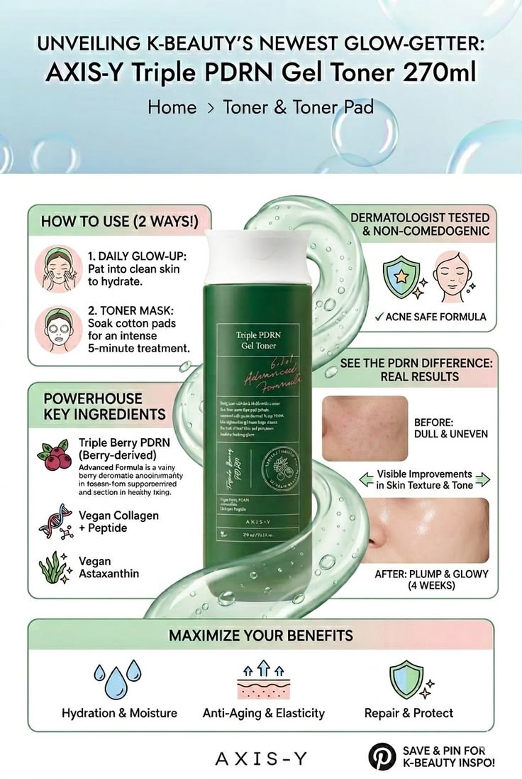 AXIS-Y Triple PDRN Gel Toner - 270ml - Lymo Maroc