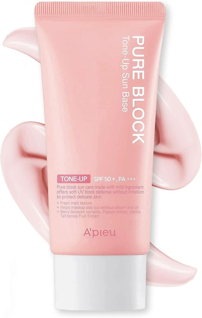 A'PIEU Pure Block Tone-Up Sun Base SPF50+ - 50ml - Lymo Maroc