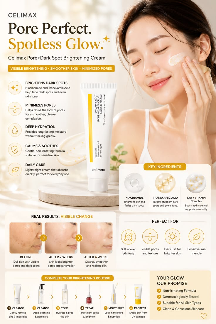celimax Pore + Dark Spot Brightening Cream - 35ml - Lymo Maroc
