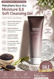 Haruharu Wonder Black Rice Moisture 5.5 Soft Cleansing Gel - 100ml - Lymo Maroc