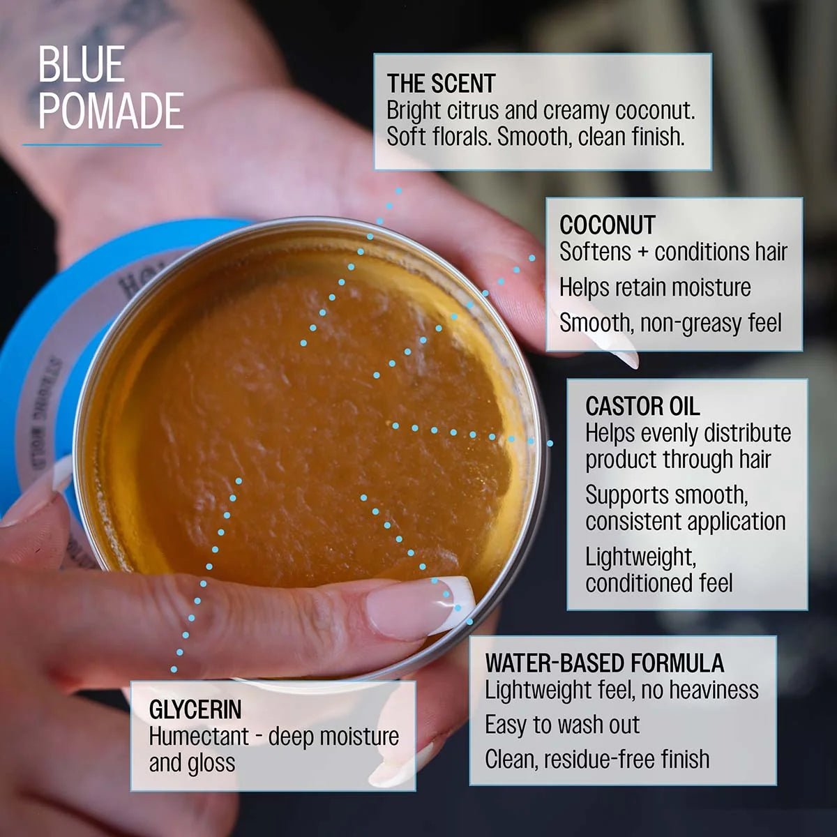 Reuzel Blue Pomade Strong Hold - 95g - Lymo Maroc