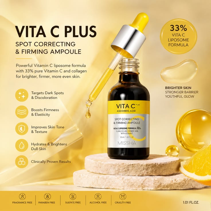 MISSHA Vita C Plus Spot Correcting & Firming Ampoule - 30ml - Lymo Maroc